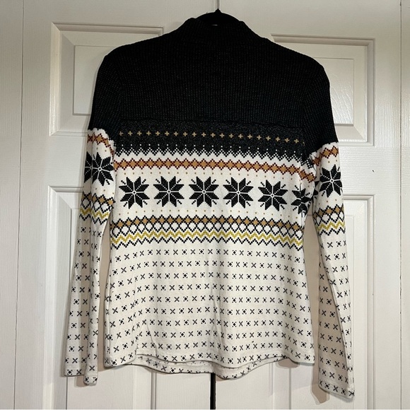 Maurices Fair Isle Mock Neck Mixer Tee Holiday Christmas Waffle Knit Size Small - Picture 6 of 8